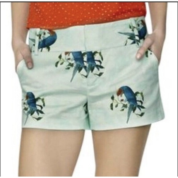 Alice and Olivia Womens Bird Print Cady Shorts Size 0 Excellent Condition